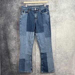 American Eagle Outfitters 90's Bootcut Jeans Patchwork A Cool Moment Size 8